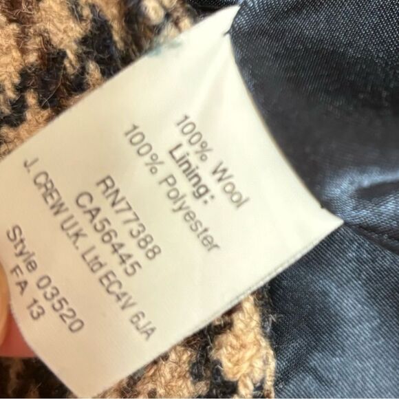 J Crew Jacket Womens 00 Wool Schoolboy Blazer Tweed Houndstooth Plaid Style03520 - Picture 8 of 8